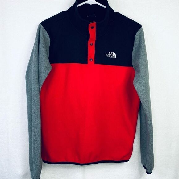 THE NORTH FACE 1/4 SNAP FRONT COLOR BLOCK FLEECE PULLOVER - Picture 1 of 6
